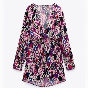 Colorful Long Sleeve Mini Dress